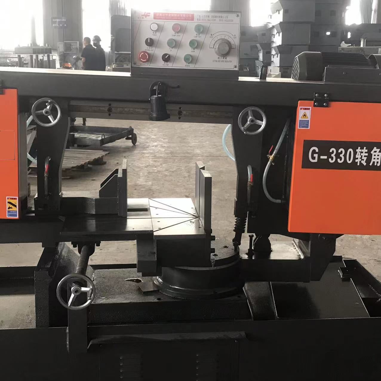 Gz-330 Angle Bandsaw with Semi Automatic Feed Sawing Machine